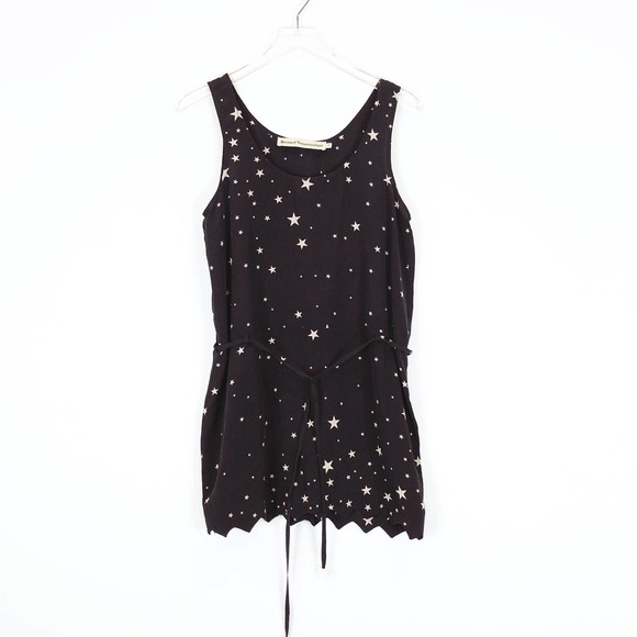 Stoned Immaculate Women's Moonstar Print Mini Silk Dress In Black Size Small - Picture 2 of 11
